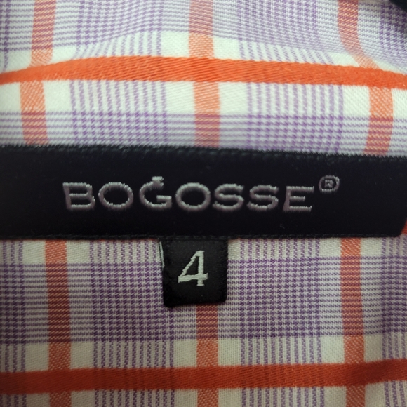 Bogosse Men's Trinita Long Sleeve Button Up Shirt Purple Plaid size 4 = Large - Picture 4 of 10